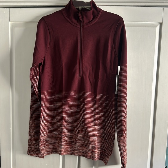 NWT XERSION PORT WINE COMPRESSION SEAMLESS QUARTER ZIP QUICK DRY WORKOUT TOP XS - Picture 1 of 11